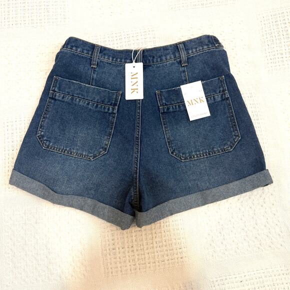 new MNK 10 cuffed high waist tab distressed denim jean shorts SH 3011 - Picture 10 of 10